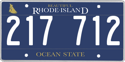 RI license plate 217712