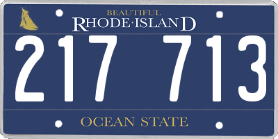 RI license plate 217713
