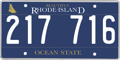 RI license plate 217716