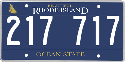 RI license plate 217717