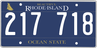RI license plate 217718