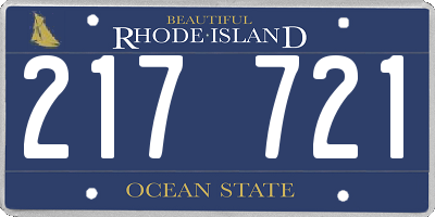 RI license plate 217721