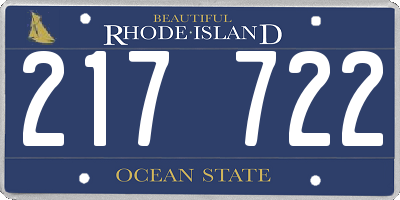 RI license plate 217722
