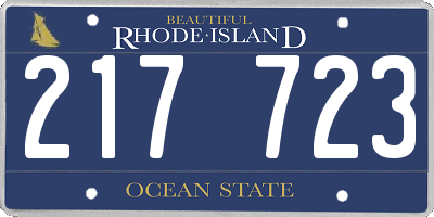 RI license plate 217723