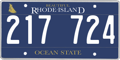 RI license plate 217724