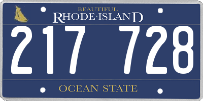 RI license plate 217728