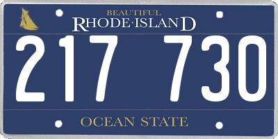 RI license plate 217730
