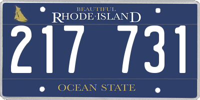 RI license plate 217731