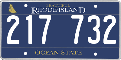 RI license plate 217732
