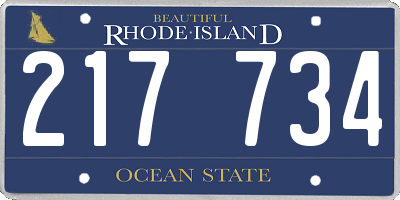 RI license plate 217734