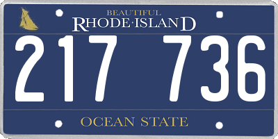 RI license plate 217736