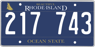 RI license plate 217743