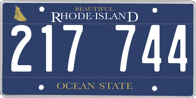 RI license plate 217744
