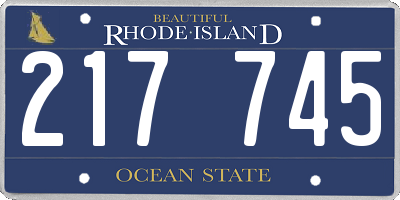 RI license plate 217745