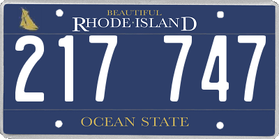 RI license plate 217747