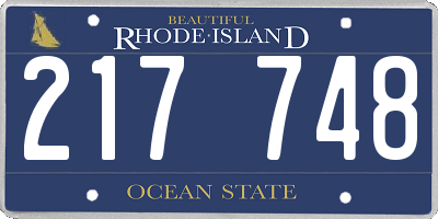 RI license plate 217748