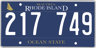 RI license plate 217749