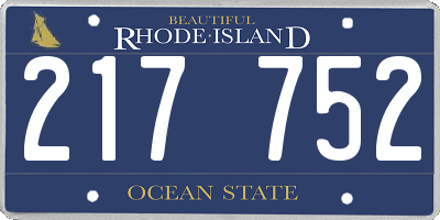 RI license plate 217752
