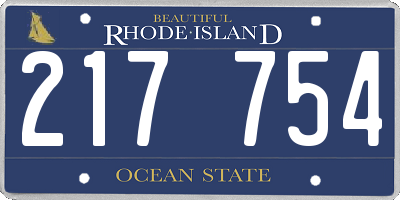 RI license plate 217754