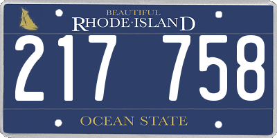 RI license plate 217758