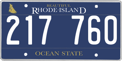 RI license plate 217760