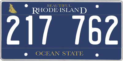 RI license plate 217762