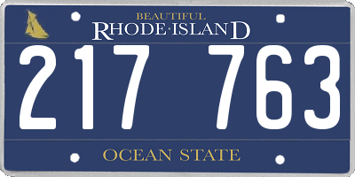 RI license plate 217763