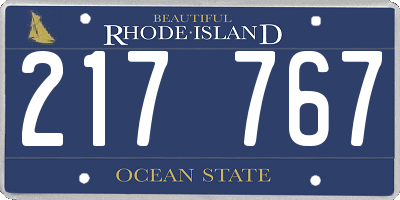 RI license plate 217767