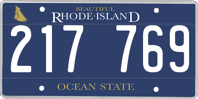 RI license plate 217769