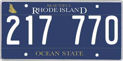 RI license plate 217770