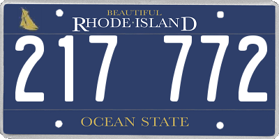 RI license plate 217772