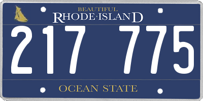 RI license plate 217775