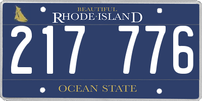 RI license plate 217776