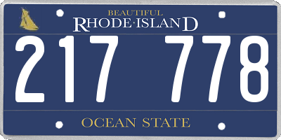 RI license plate 217778