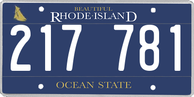 RI license plate 217781