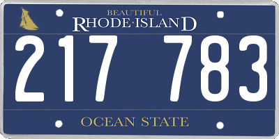 RI license plate 217783