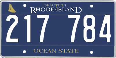 RI license plate 217784