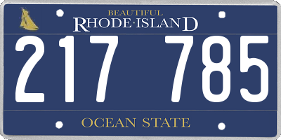 RI license plate 217785