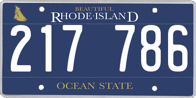 RI license plate 217786