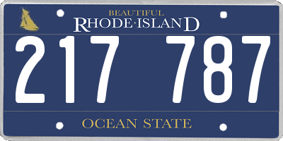 RI license plate 217787
