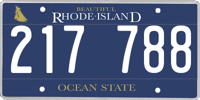 RI license plate 217788