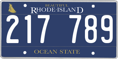 RI license plate 217789