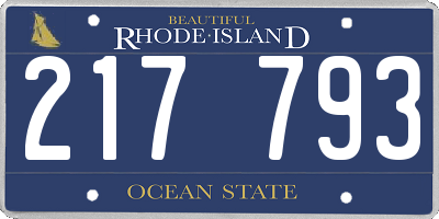 RI license plate 217793