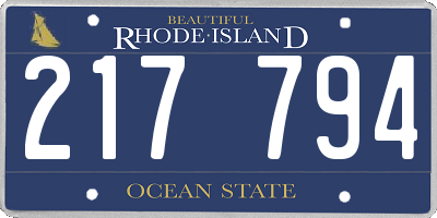 RI license plate 217794