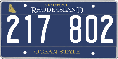 RI license plate 217802