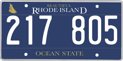 RI license plate 217805