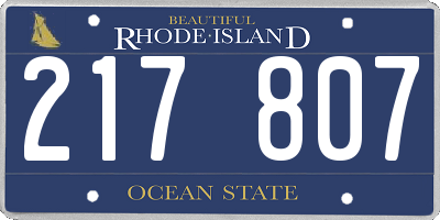 RI license plate 217807
