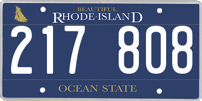 RI license plate 217808