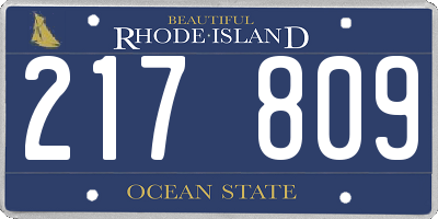 RI license plate 217809