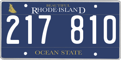 RI license plate 217810